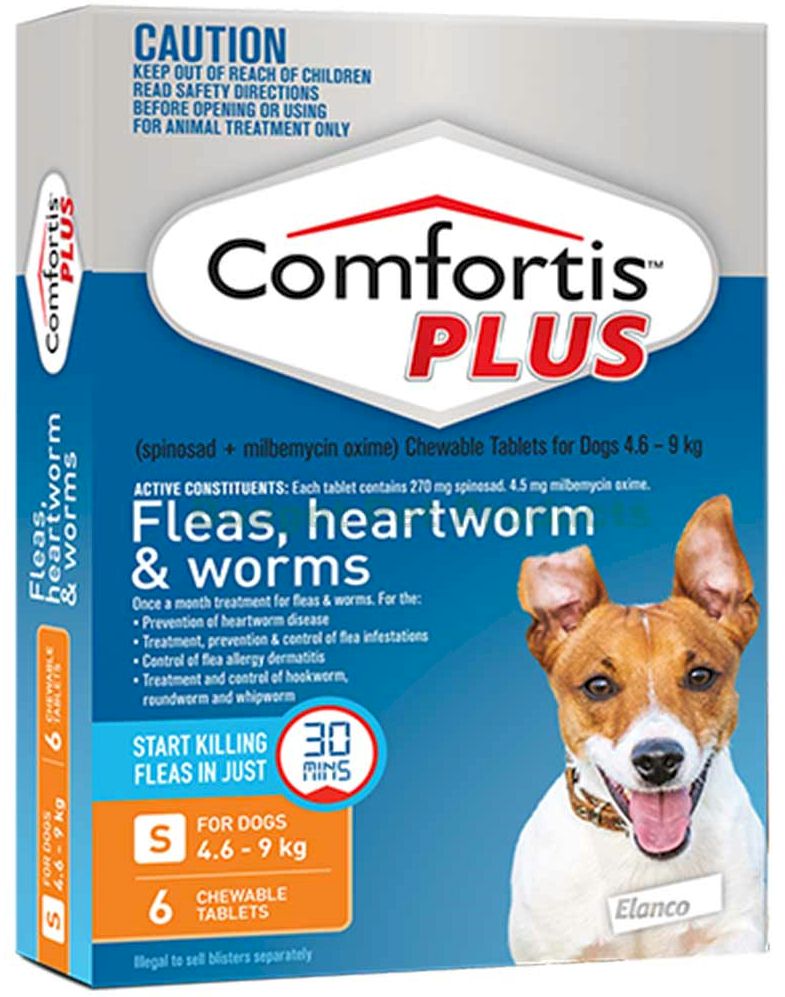 Comfortis Plus (Trifexis) for Dogs 10 20 lbs ORANGE 6 chewable
